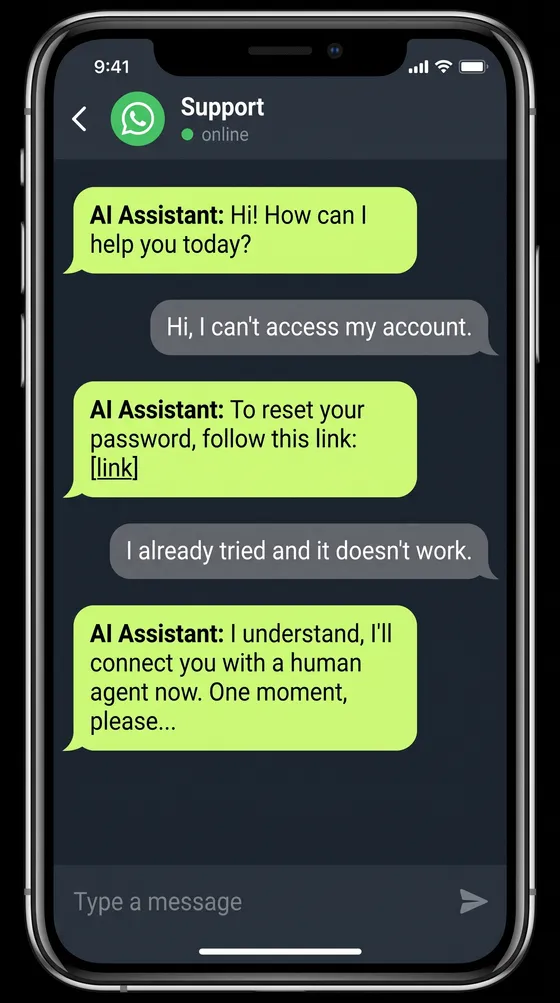 Example conversation with Jemba's assistant