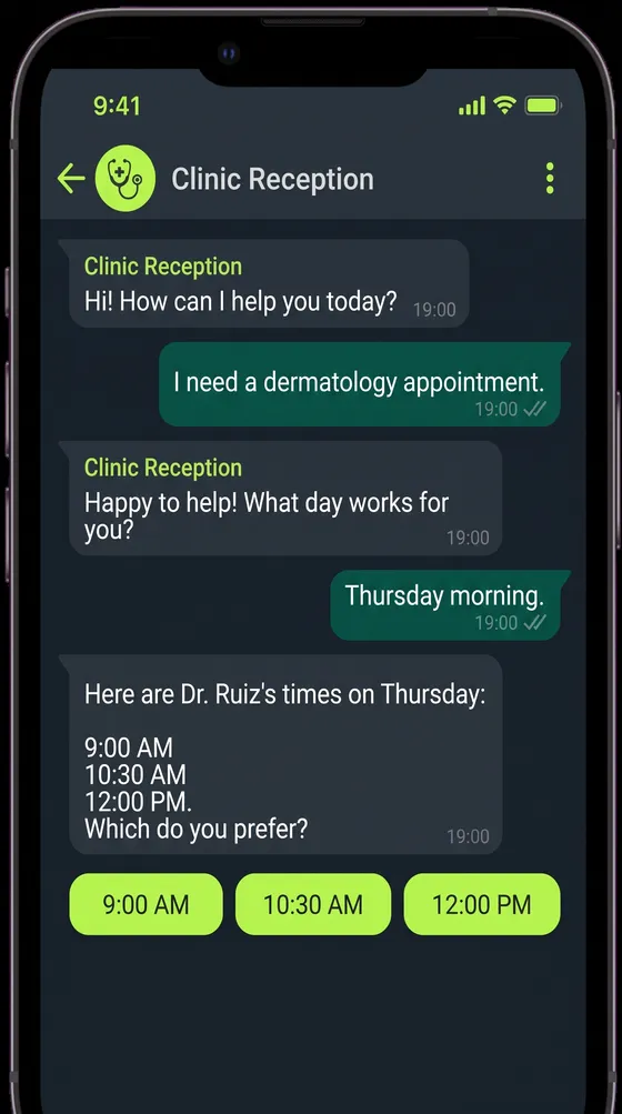 Example conversation with Jemba's assistant