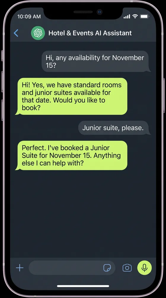 Example conversation with Jemba's assistant