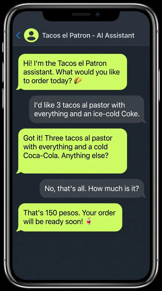 Example conversation with Jemba's assistant